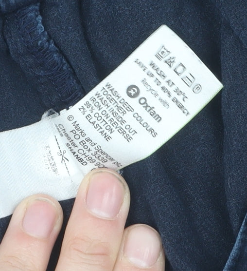 Womens UK Size 12 Marks and Spencer Regular Fit Blue Trousers