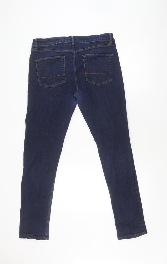 ASOS Men's Blue Skinny Jeans, Size 34, Dark Denim