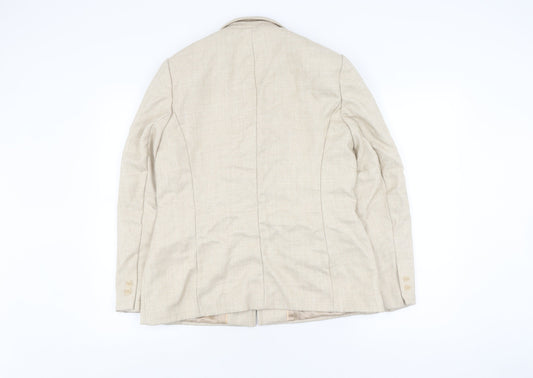 Autonomy Women's Beige Blazer, Size 14, Business Suit Jacket