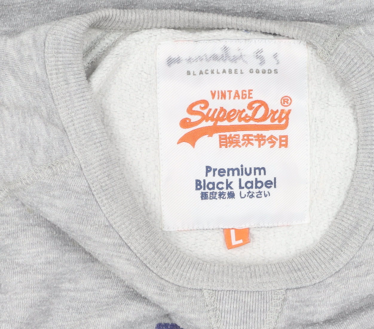 Superdry Grey Unisex Logo Pullover Sweatshirt L