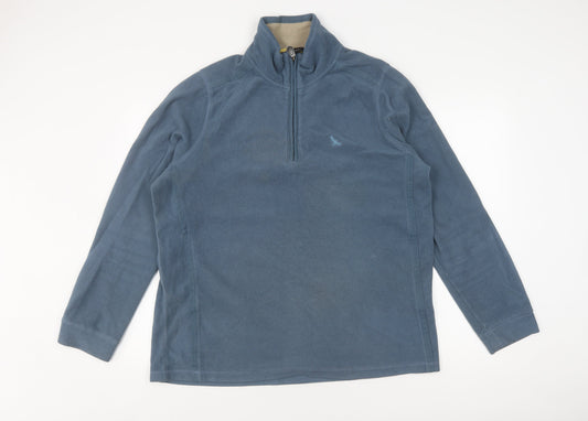Additional front view of Hawkshead unisex adults blue fleece pullover sweatshirt xl