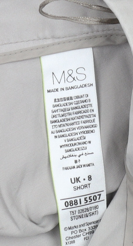 Womens UK Size 8 Marks and Spencer Regular Fit Chino Beige Trousers