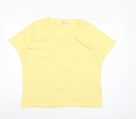 Womens UK Size UK 12 Damart Yellow T-Shirt