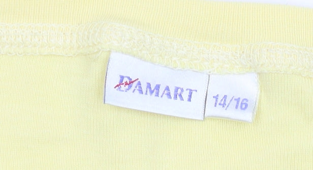 Womens UK Size UK 12 Damart Yellow T-Shirt