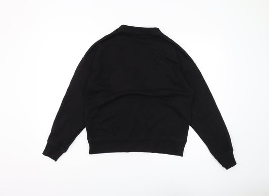Womens UK Size S Pull&Bear Black Pullover Sweatshirt