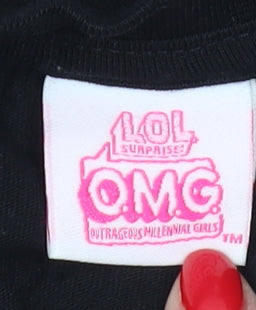 LOL Surprise Girls Black Graphic Long Sleeve T-Shirt 6-7 Years