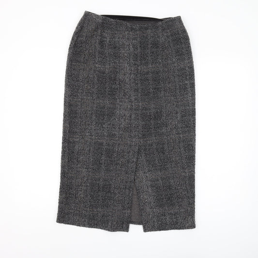 Marks and Spencer Women's Grey Check Pencil Skirt Size 14