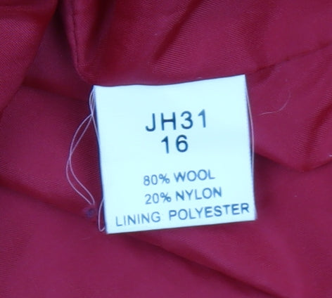 Womens UK Size 16 Astraka Red Overcoat
