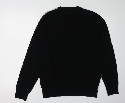 Next Men's Black Geometric Pullover Jumper, Size L
