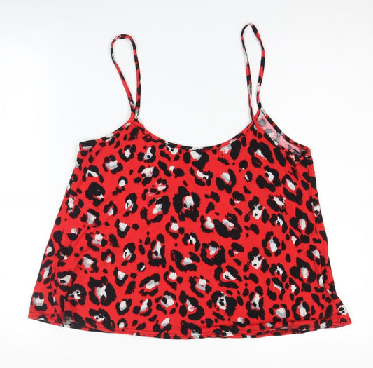 New Look Women’s Red Animal Print Camisole Tank, Size 14