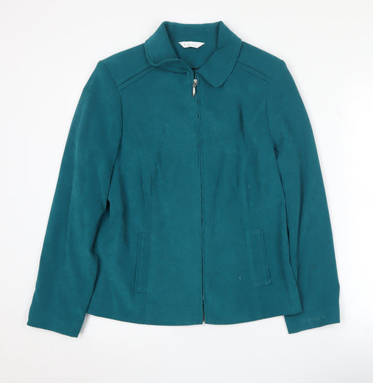 Womens UK Size 14 Classics Green Basic Jacket