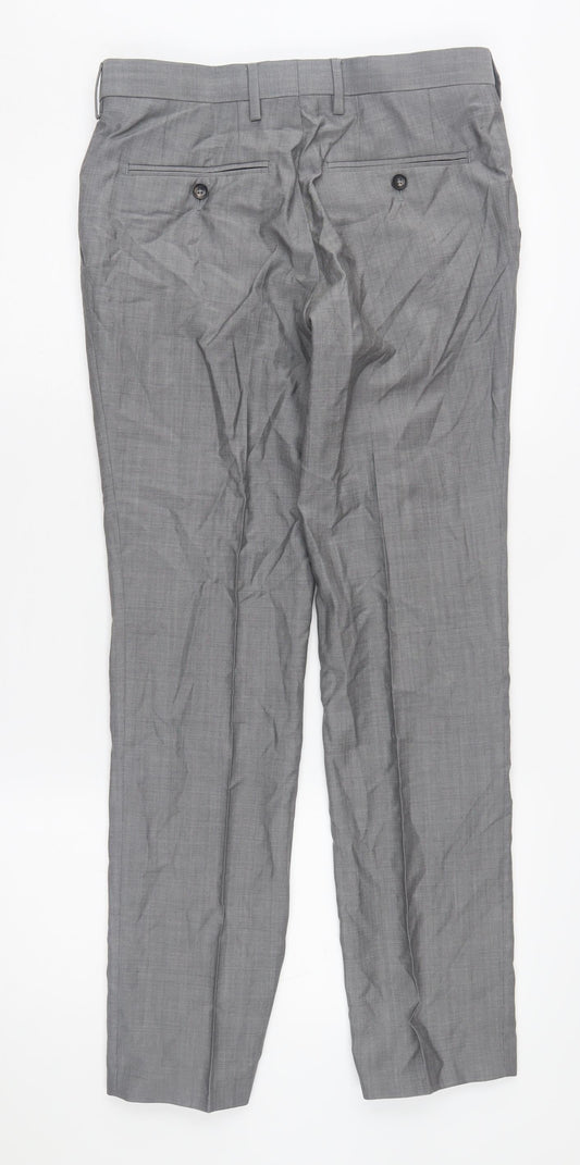 Next Men's Grey Wool Dress Pants - Size 30