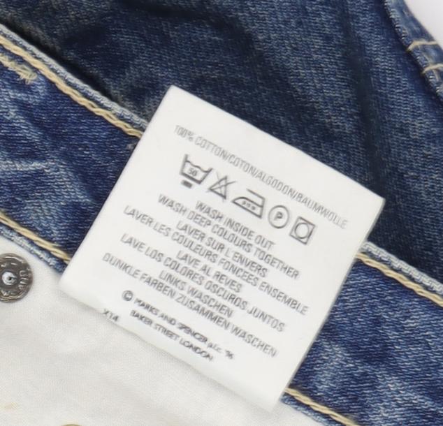 Marks & Spencer Men's Blue Straight Jeans Size 38