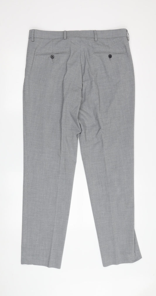 Marks and Spencer Men's Grey Slim Fit Trousers