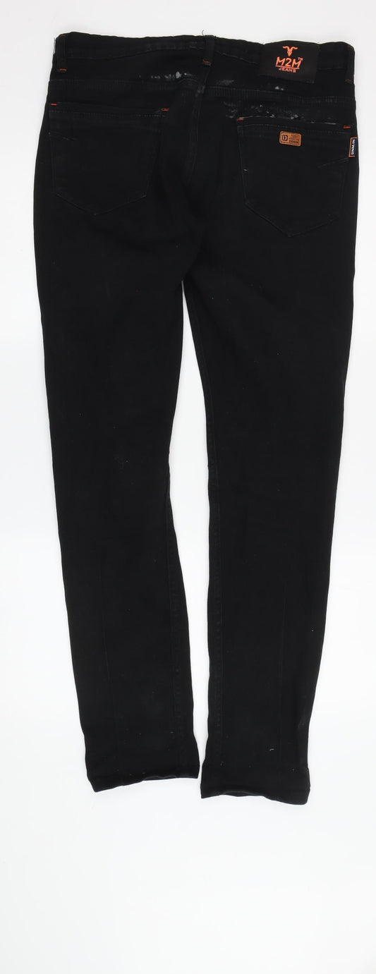 Mens UK Size 34 DnmMsn Slim Fit Skinny Black Jeans