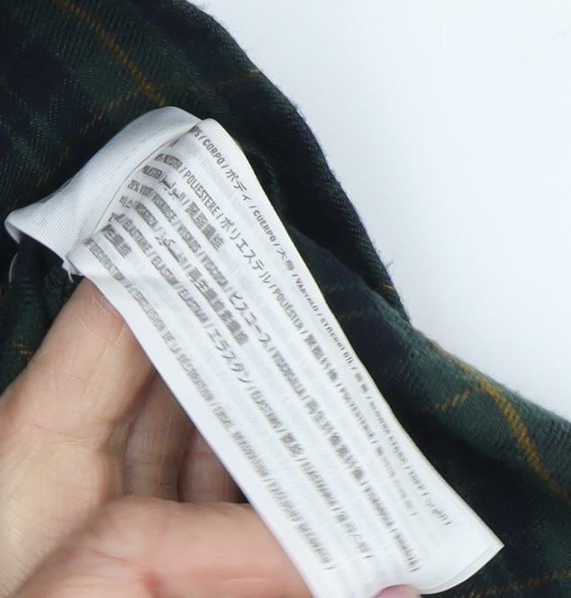 Hollister Women's Green Plaid Short Pleated Skirt XS