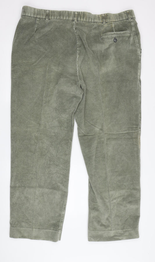 Marks and Spencer Men's Green Chino Trousers - Size L