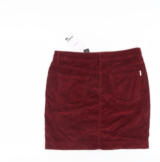 Next Women's Red Corduroy Pencil Skirt Size 10