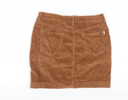 Next Women's Brown Corduroy High-Rise Skirt, Size 10