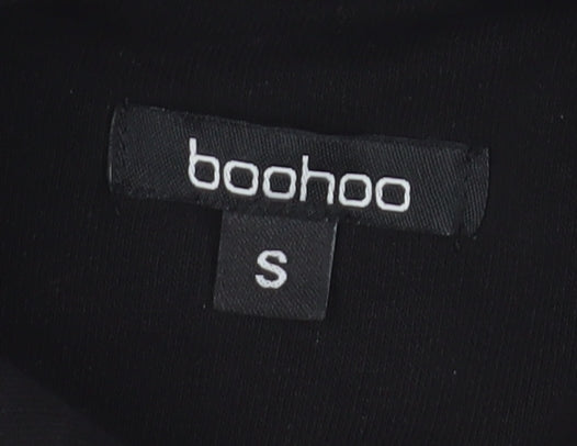 Womens UK Size S Boohoo Black Pullover Hoodie