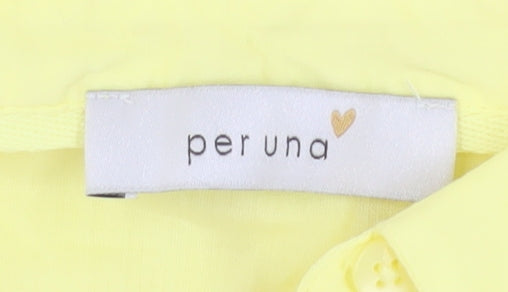 Marks and Spencer Women's Yellow Button-Up Shirt