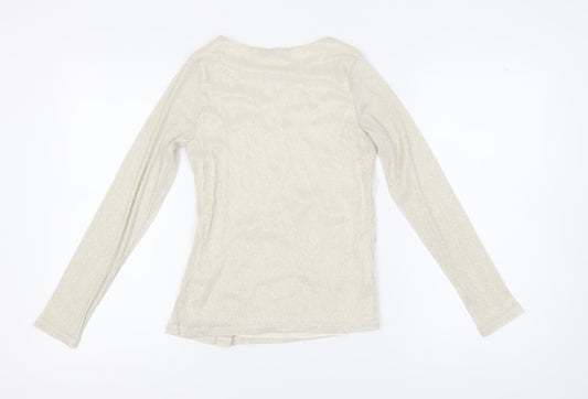 Womens UK Size 10 Marks and Spencer Beige Basic Blouse
