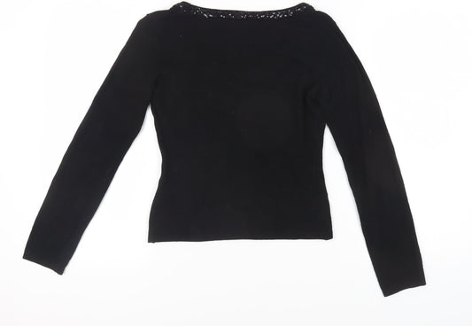 Per Una Women's Black Sequin Pullover Jumper, Size 10