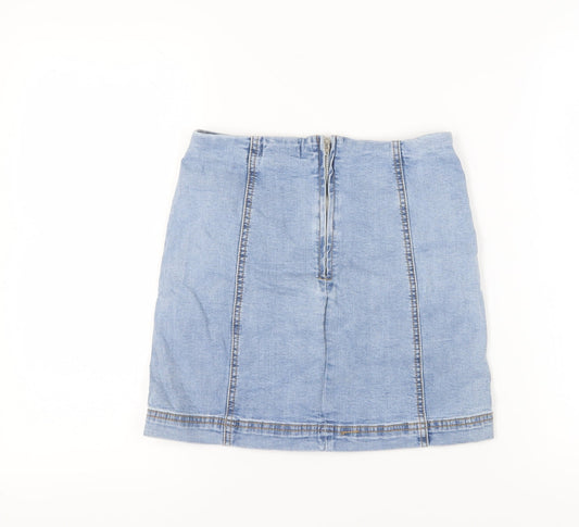 Forever 21 Women's Blue Denim Pencil Skirt Size UK 10