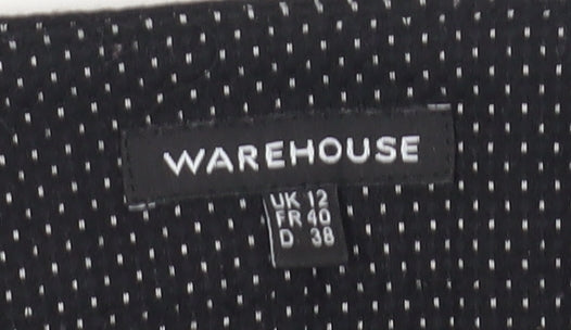 Womens UK Size 12 Warehouse Slim Fit Business Casual Black Trousers
