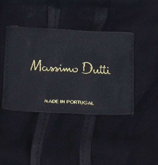 Massimo Dutti Women's Black Bouclé Blazer Size 12