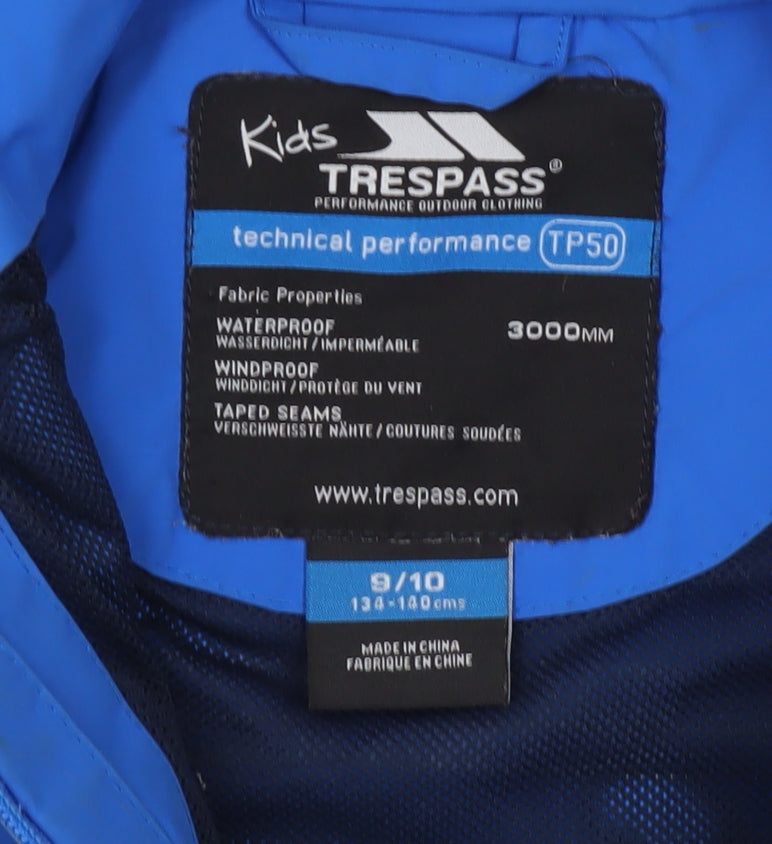 Trespass Boys Blue Softshell Jacket 9-10 Years Waterproof