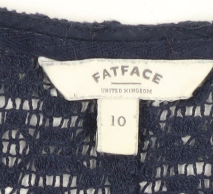 FatFace Women's Blue Crochet Camisole Blouse Size 10
