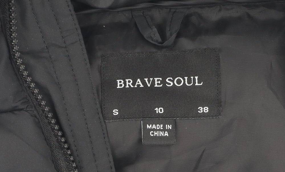 Womens UK Size 10 Brave Soul Black Puffer Jacket