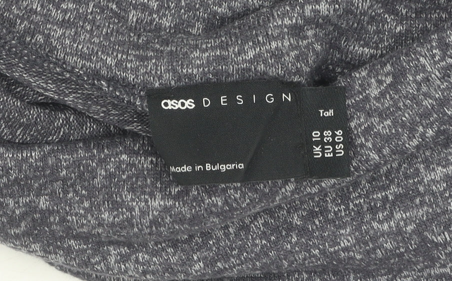 ASOS DESIGN Women’s Grey High Neck Jumper Dress, Size 10