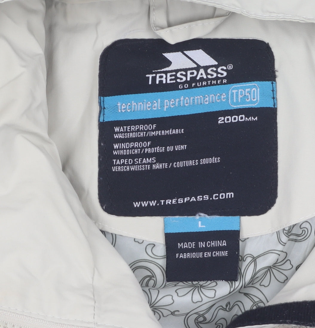 Unisex Adults UK Size L Trespass Beige Windbreaker Coat