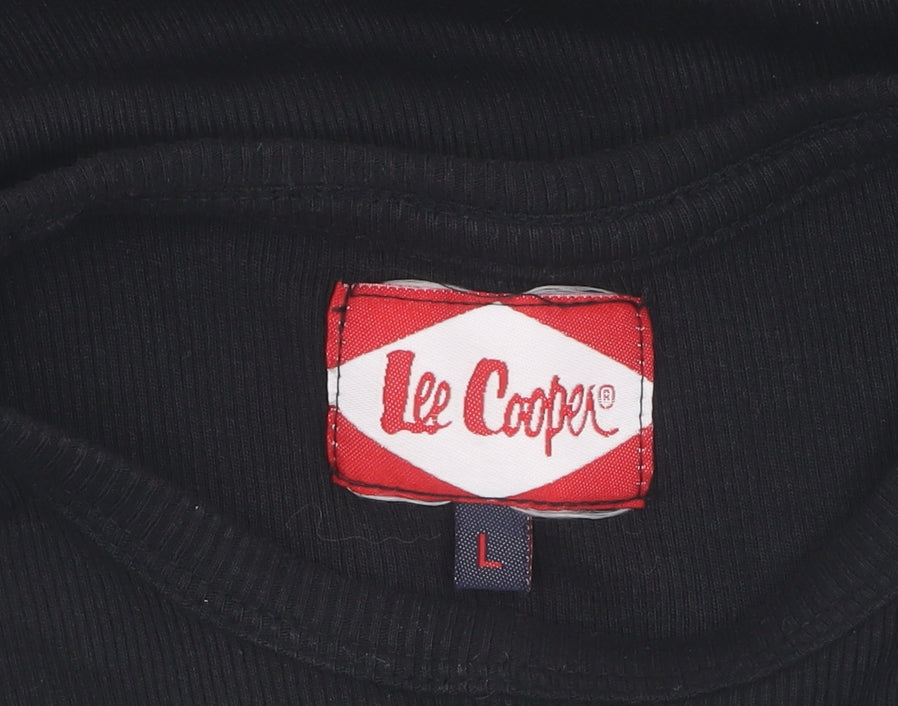 Lee Cooper Men's Black Sleeveless T-Shirt, Size L