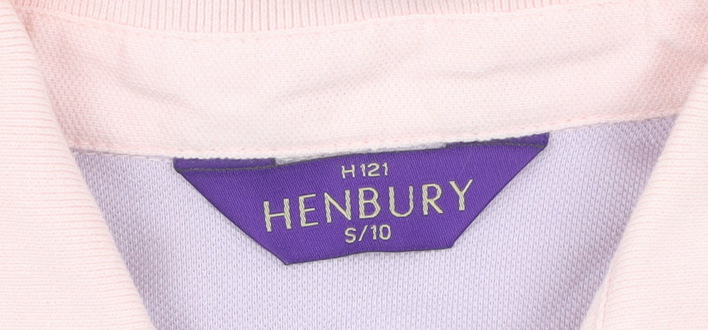 Henbury Women's Pink Polo Shirt, Size 10, Casual Style