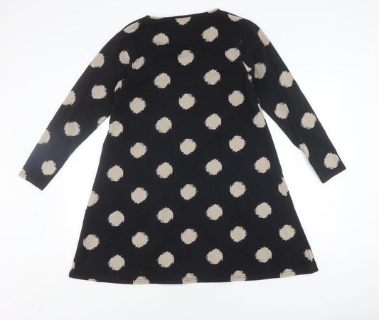 Masai Women's Black A-Line Dress, Size S, Polka Dot, Casual