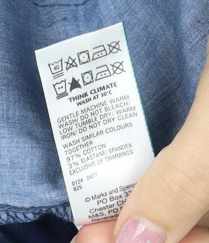 Marks and Spencer Men's Blue Chino Shorts, Size S