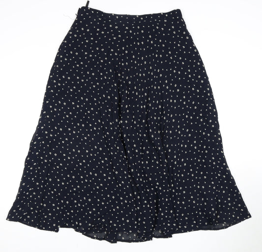 Marks and Spencer Women's Blue Floral A-Line Skirt Size 16