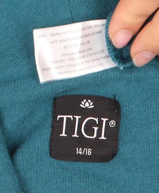 Womens UK Size 14 TIGI Blue Basic Blouse