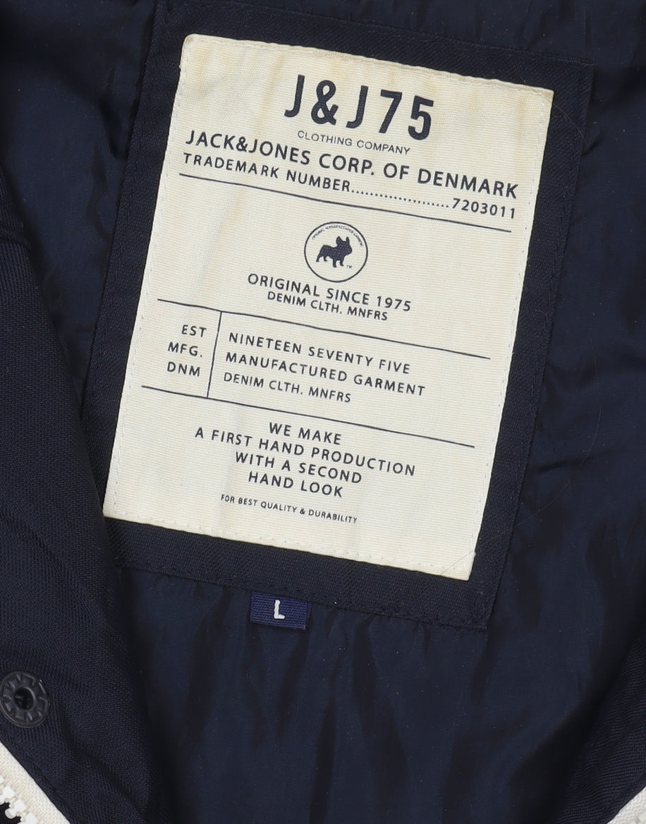 Mens UK Size L JACK & JONES Blue Parka Coat