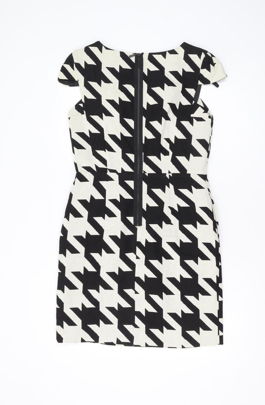 Next Women's Black & White Geometric Sheath Dress