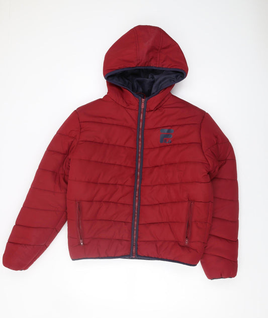 Womens UK Size S FILA Red Puffer Jacket