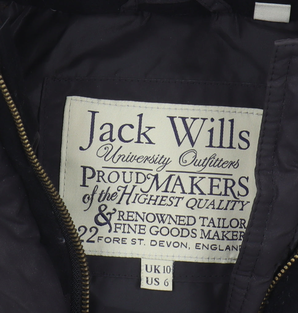 Womens UK Size 10 Jack Wills Black Puffer Jacket