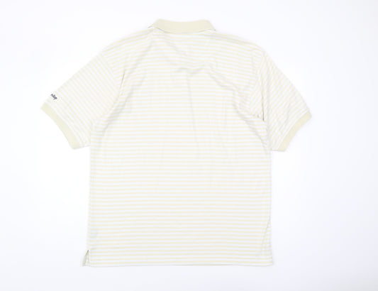 Dunlop Men's XL White Striped Polo Shirt - Casual Golf Style