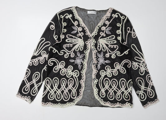 Womens UK Size L/XL Just Elegance Black Cardigan Jumper