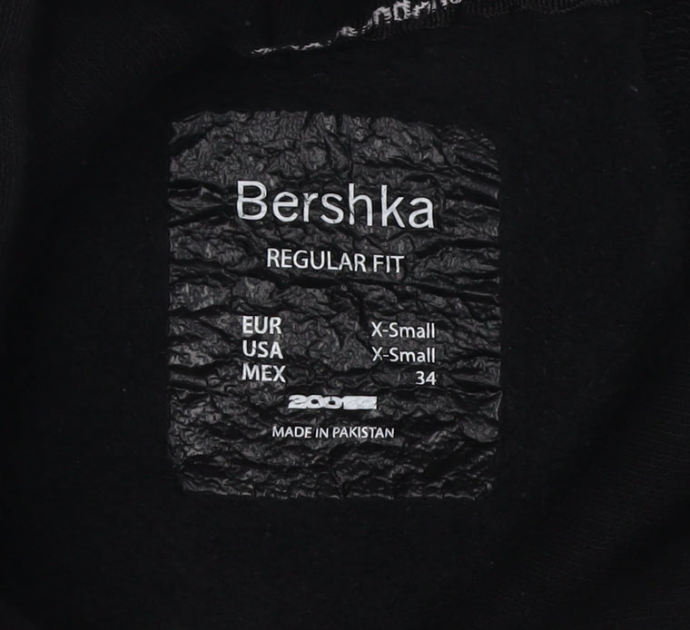 Bershka Women's Black XS Pullover Hoodie with Hood