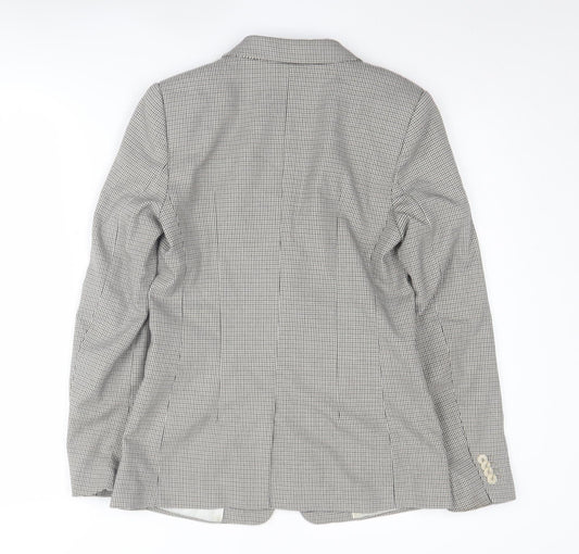 H&M Women's Houndstooth Blazer Size 6 - Elegant & Lined