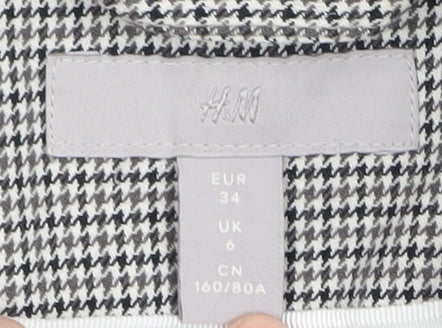 H&M Women's Houndstooth Blazer Size 6 - Elegant & Lined